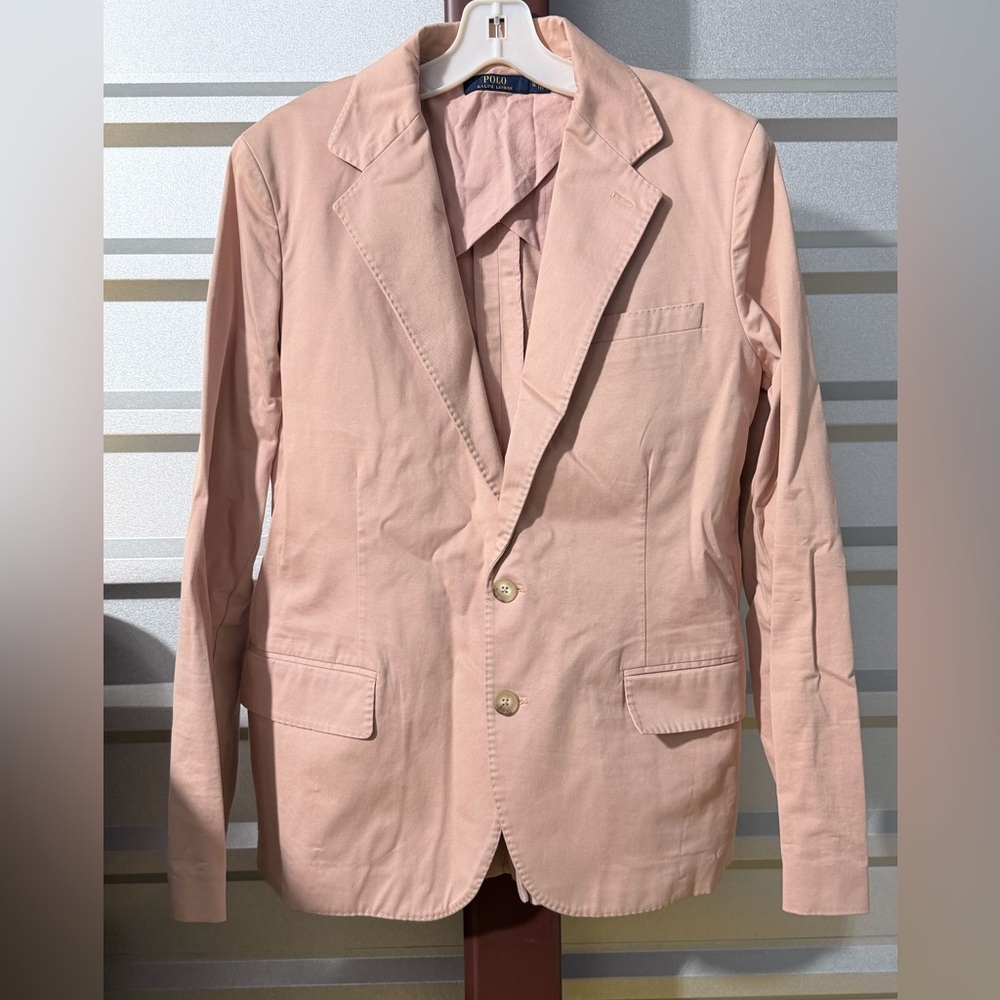 Ralph Lauren Blazer Suit Jacket Womens 12 L Pink Office Siren VTG Y2K Equestrian